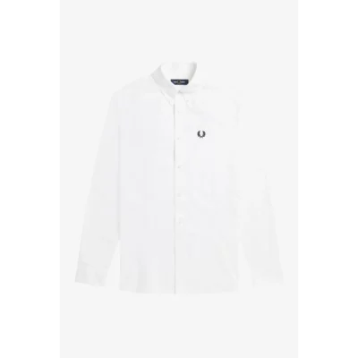 Fred Perry Ανδρικό πουκάμισο σε Oxford ύφασμα M4686 100 Λευκό 1
