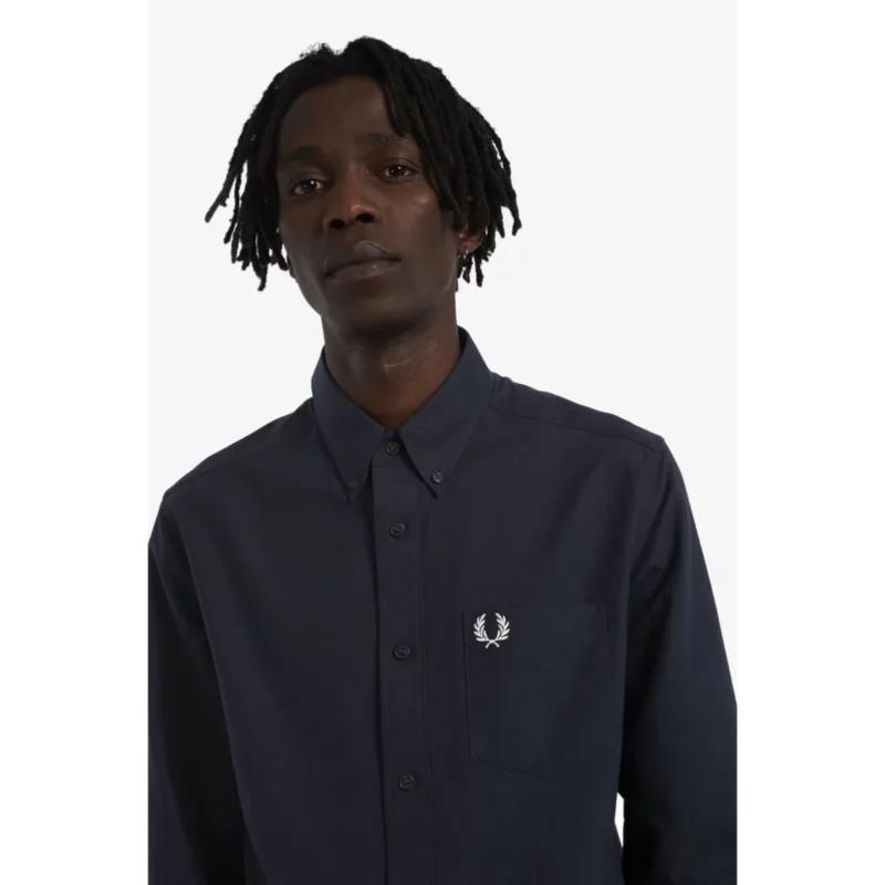 Fred Perry Ανδρικό πουκάμισο σε Oxford ύφασμα M4686 608 Navy 1