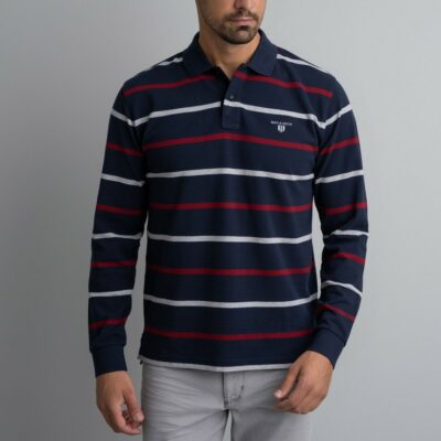 24GE.887 blue red grey polo mplouza navy and green rige 1