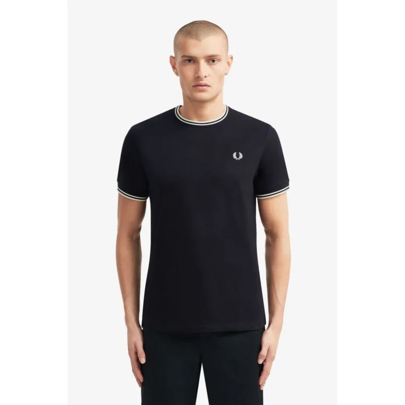M1588 795 andriko t shirt fred perry twin tipped navy 1