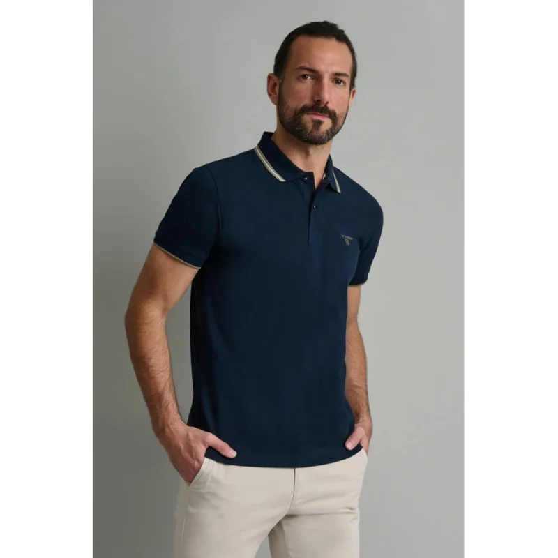 24GE.1114YL marine blue andriko polo navy and green young line contrast 2