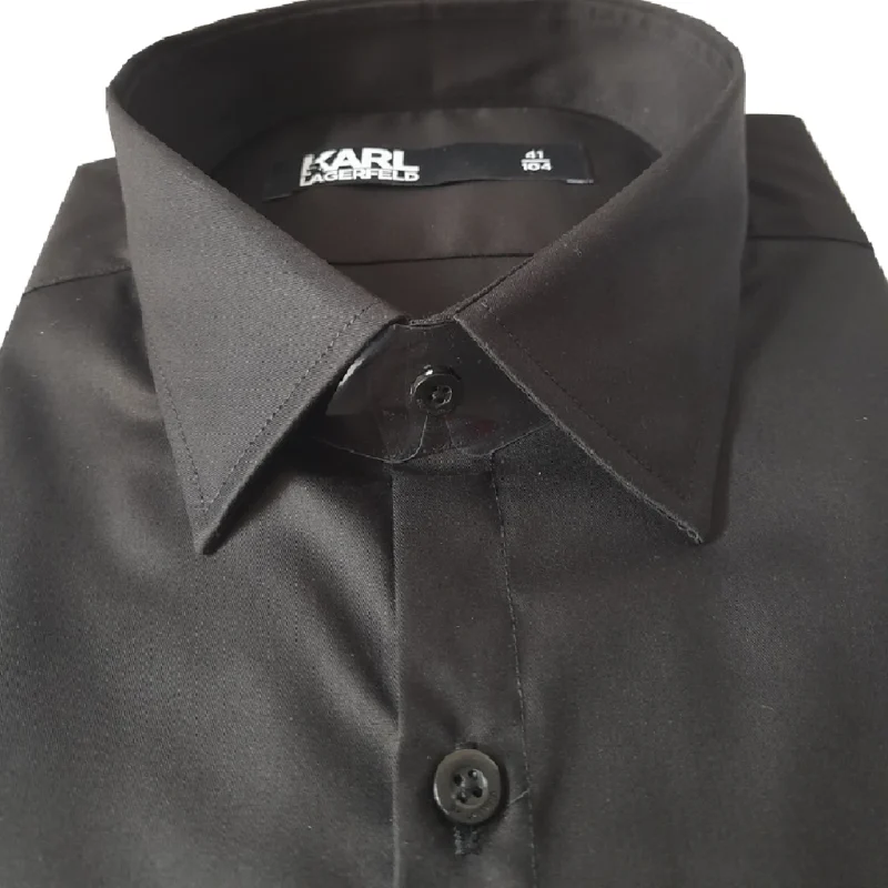 605003 534699 990 ανδρικό πουκάμισο karl lagerfeld slim fit Black (2)