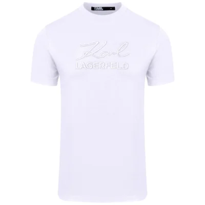 755030 542225 10 ανδρικό t shirt karl lagerfeld tonal print λευκό (1)