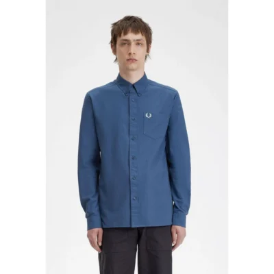 M5516 963 ανδρικό πουκάμισο oxford Fred Perry regular fit M.blue (6)