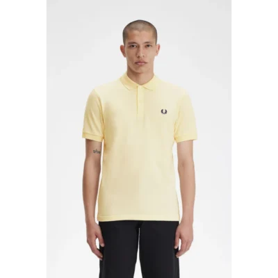 M6000 U99 ανδρική μπλούζα πόλο plain fred perry βαμβακερή regular fit yellow (6)