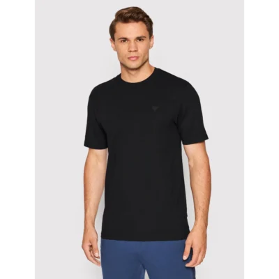 Z2YI12JR06K JBLK ανδρικό t shirt Guess Hedley μονόχρωμο regular fit black (5)